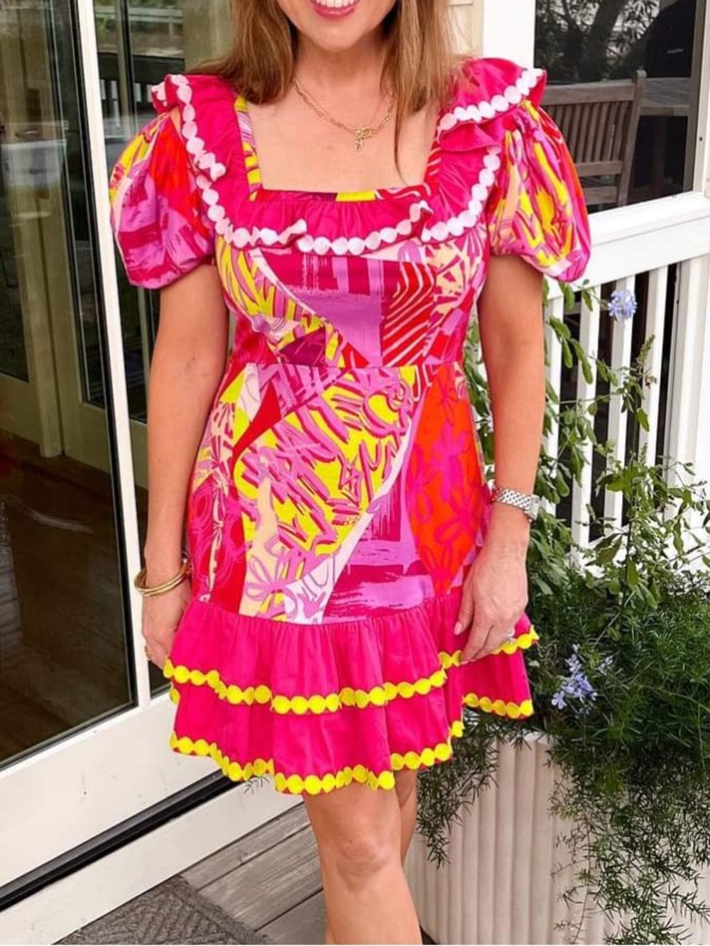 Alden Adair puff sleeve dress